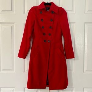 Bebe Red Wool Coat sz XS Like New Condition